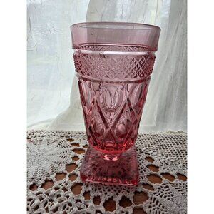 Vintage Pink Imperial Cape Cod Iced Tea  Depression Glass Diamond & Oval Pattern